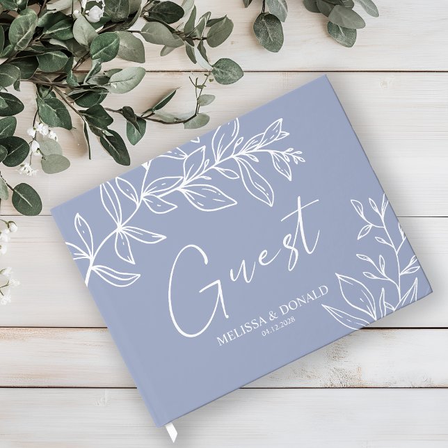 Livre D'or Fleurs de périwinkle Mariage Boho simple (Créateur téléchargé)