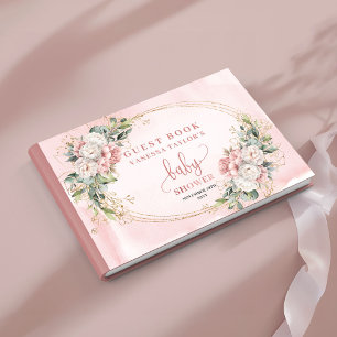 Livre D'or Fleurs de Rose Gold Eucalyptus Panneau de Bienvenu
