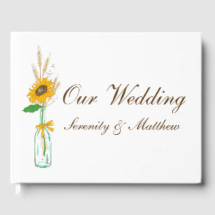Livre D'or Fleurs de soleil Boho Jaune Floral Mariage