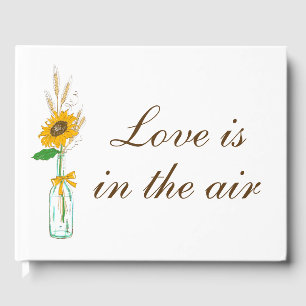 Livre D'or Fleurs de soleil Boho Jaune Floral Mariage