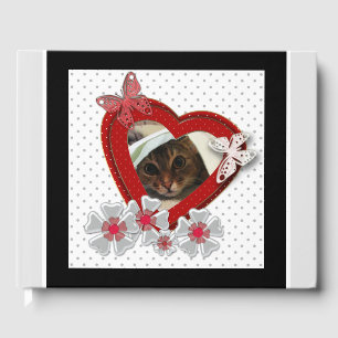 Livre D'or fleurs papillon coeur rouge Saint-Valentin amour n