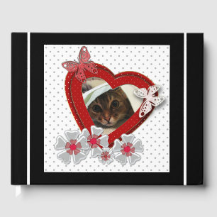 Livre D'or fleurs papillon coeur rouge Saint-Valentin amour n