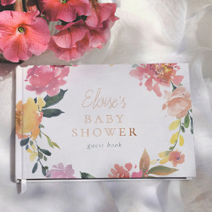 Livre D'or Fleurs printanières Élégante et Simple Fête de Nai
