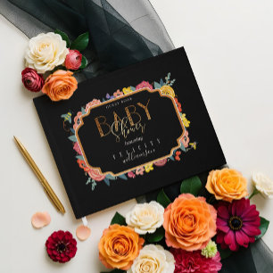 Livre D'or Fleurs sauvages floraux et Baby shower d'abeille a