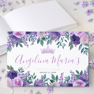 Livre D'or Fleurs violettes pour Quinceañera