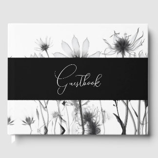 Livre D'or Fleurs X-Ray B&W Mariage personnalisé