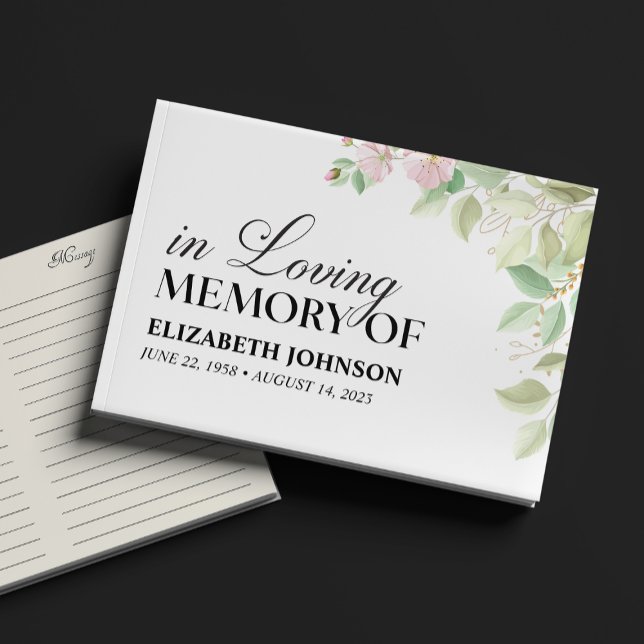 Livre D'or Floral Élégant Dans L'Amour Mémoire Funéraire (Créateur téléchargé)