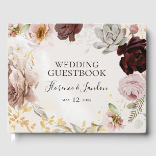 Livre D'or Floral flush moderne   Mariage aquarelle
