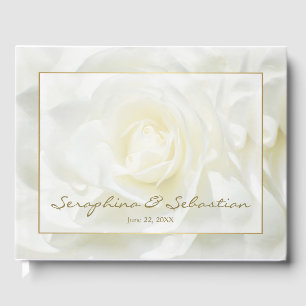 Livre D'or Floral rose blanche et Mariage or