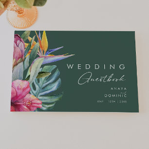 Livre D'or Floral tropical coloré   Boite d'hôtes Mariage ver