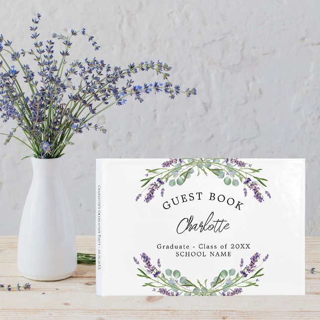 Livre D'or Florales de violet lavande de graduation eucalyptu (Créateur téléchargé)