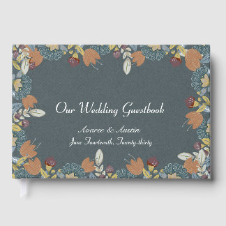 Livre D'or Folk Art Frame in Blue Brown Tan