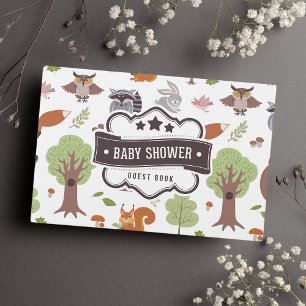 Livre D'or Forêt boisée Animaux mignons Baby shower garçon