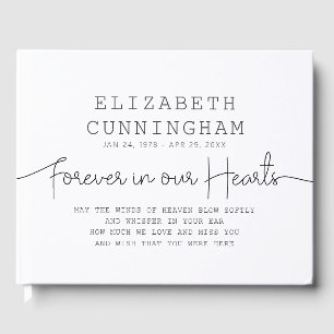 Livre D'or Forever In Our Hearts Memorial Simple Citation Mod