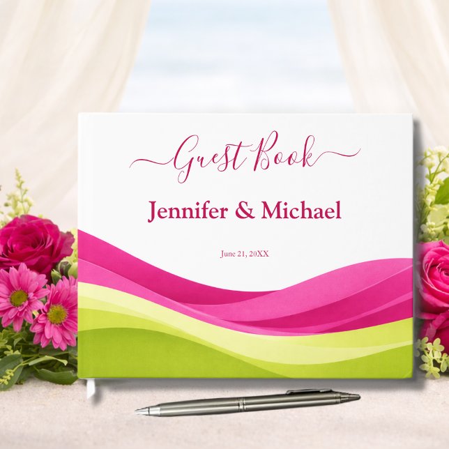 Livre D'or Fuchsia and Lime Green Wedding (Fuchsia and Lime Green Wedding Guest Book)