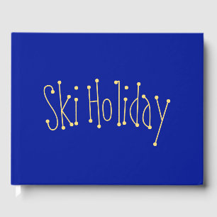 Livre D'or Fun "Ski Holiday" Texte Centré Sur Bold Royal Blue