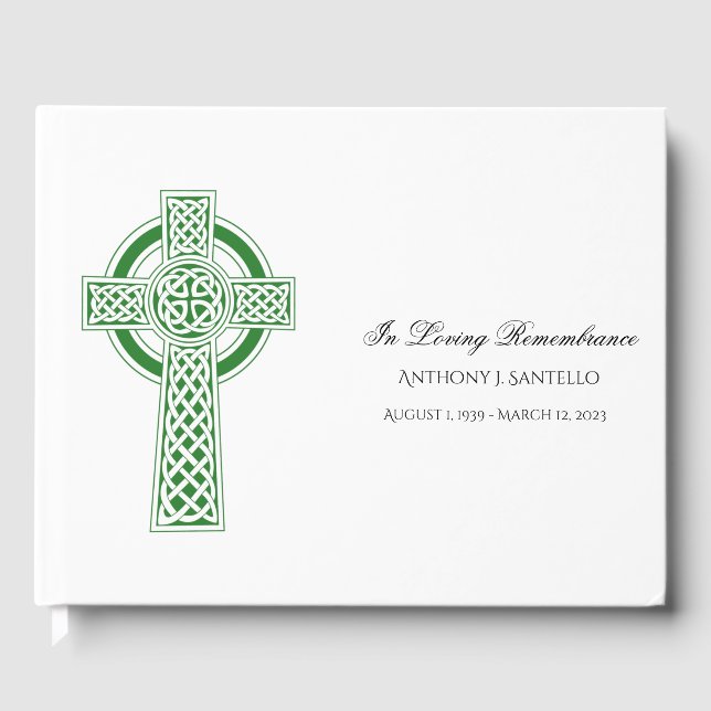 Livre D'or Funérailles commémoratives de Green Celtic Cross (Recto)