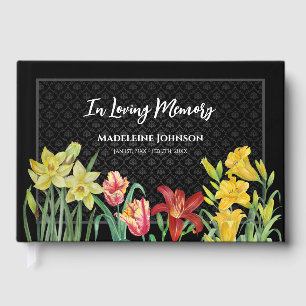 Livre D'or Funérailles d'un être cher Fleurs printanières Dam