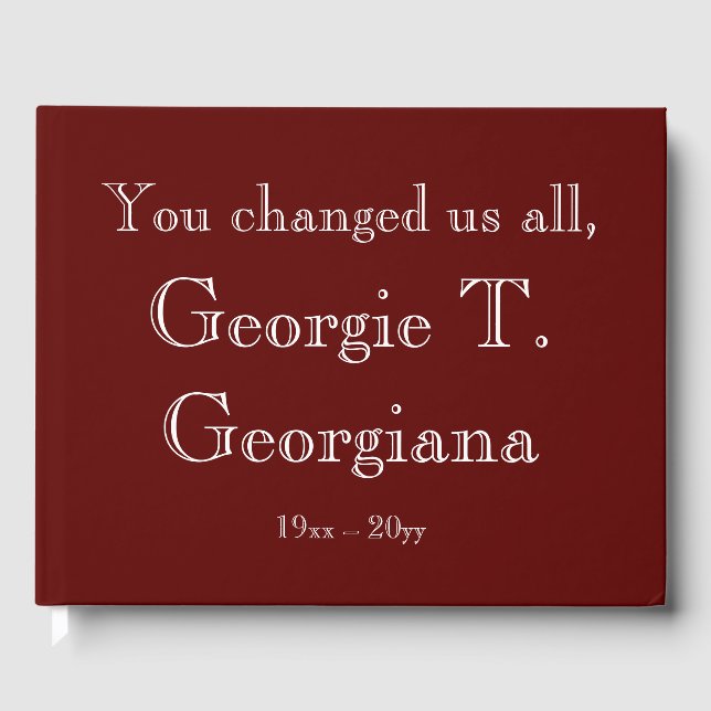 Livre d'or Funérailles/Mémorial simple et Customis (Recto)