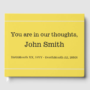 Livre d'or funéraire minimal et de deuil