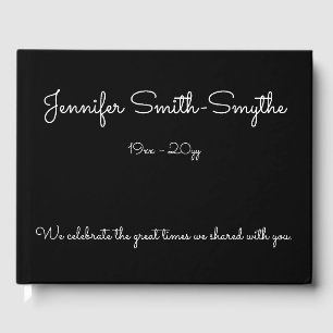 Livre d'or funéraire minimaliste et minimal