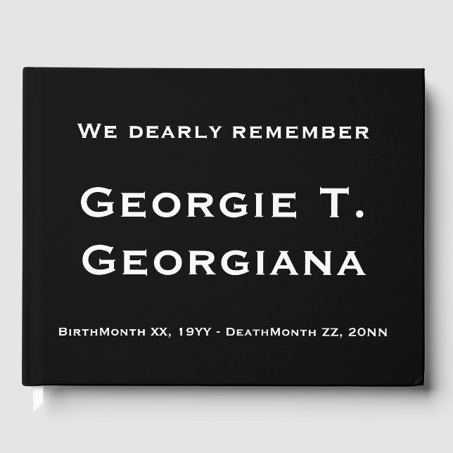 Livre d'or funéraire respectable et élégant (Recto)