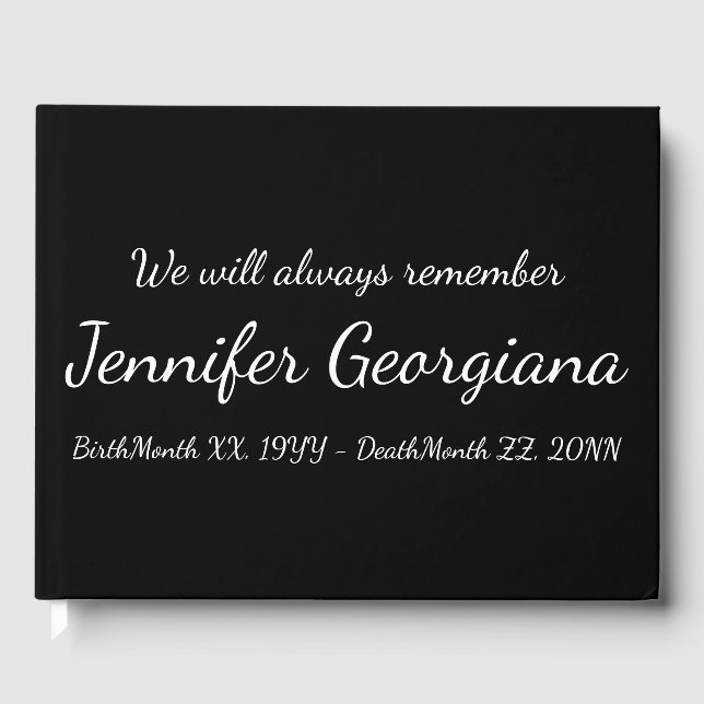 Livre d'or funéraire simple et minimal (Recto)