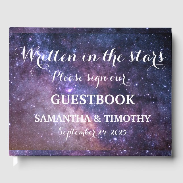 Livre D'or Galaxy Elegant Starry Night Universe Mariage (Recto)