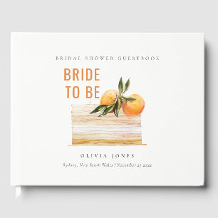 Livre D'or Gâteau de mariage élégant mignon boho orange aux f