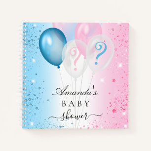 Livre d'or genre révéler baby shower bleu rose