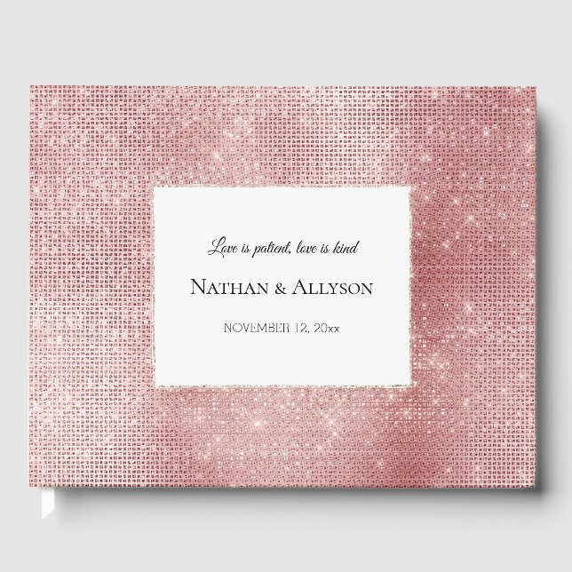 Livre D'or Glam Blush rose brillant étincelle (Recto)