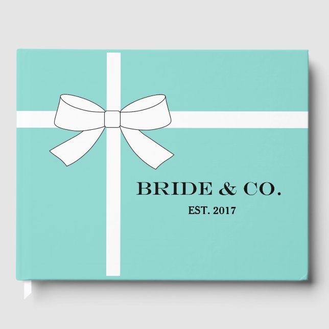 Livre D'or Glam BRIDE Turquoise Blue Bride Wedding shower Par (Recto)