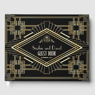 Livre D'or Glam Gold Black Great Gatsby Mariage