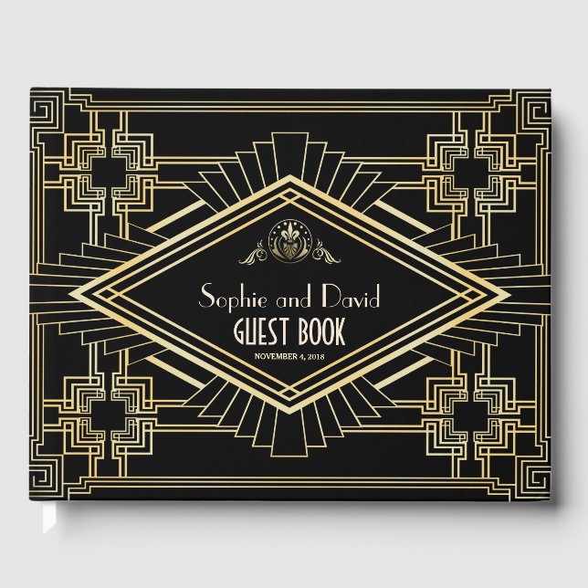 Livre D'or Glam Gold Black Great Gatsby Mariage (Recto)