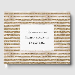 Livre D'or Glam Gold Parties scintillant perles rayures