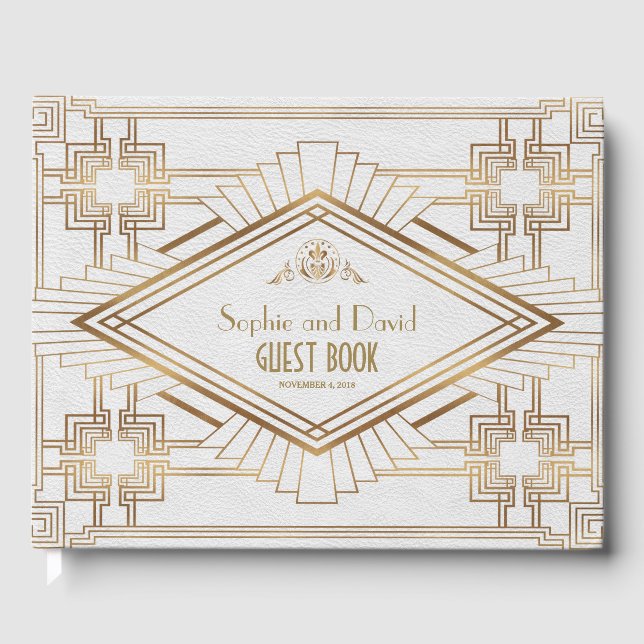 Livre D'or Glam Gold White Great Gatsby Mariage (Recto)