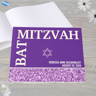Livre D'or Glam Purple Star De David Bat mitzvah Gold