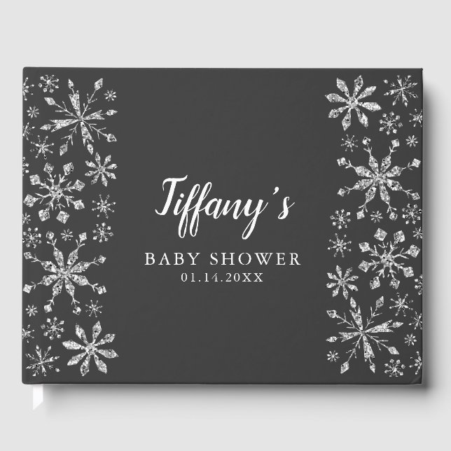 Livre D'or Glam Silver Winter Wonderland Baby shower (Recto)