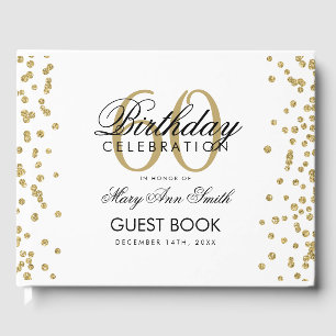Livre D'or Gold 60th Birthday Party Parties scintillant Confe
