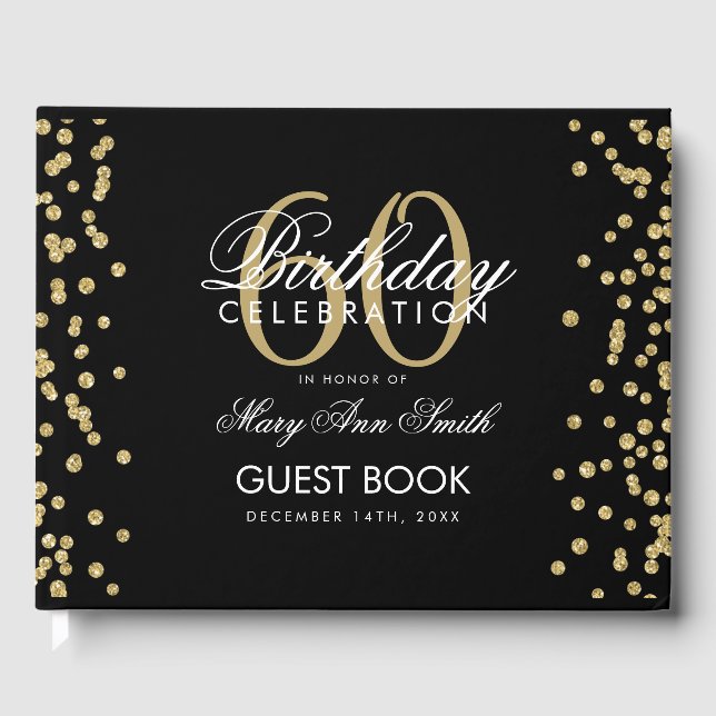 Livre D'or Gold Black 60e anniversaire Parties scintillant de (Recto)