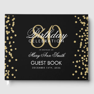 Livre D'or Gold Black 80th Birthday Party Parties scintillant