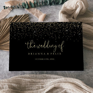 Livre D'or Gold Confetti Calligraphie Mariage de script