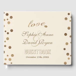 Livre D'or Gold Confetti Champagne 50ème Surprix Anniversaire