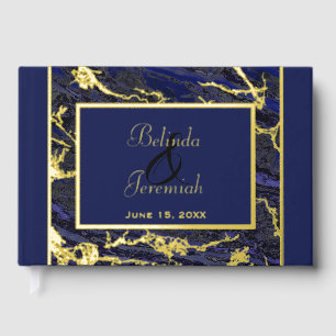 Livre D'or Gold Foil & Navy Blue Mariage