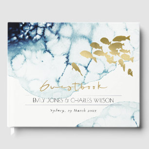 LIVRE D'OR GOLD NAVY SOUS L'EAU POISSON MARIAGE DE COULEUR D'