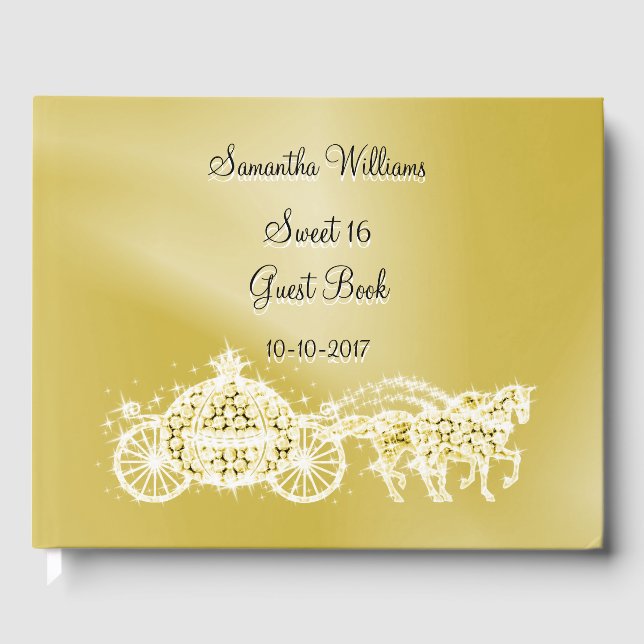 Livre D'or Gold Princess Coach & Horses Sweet 16 (Recto)