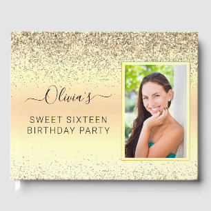 Livre D'or Gold Sweet 16e anniversaire Parties scintillant ét