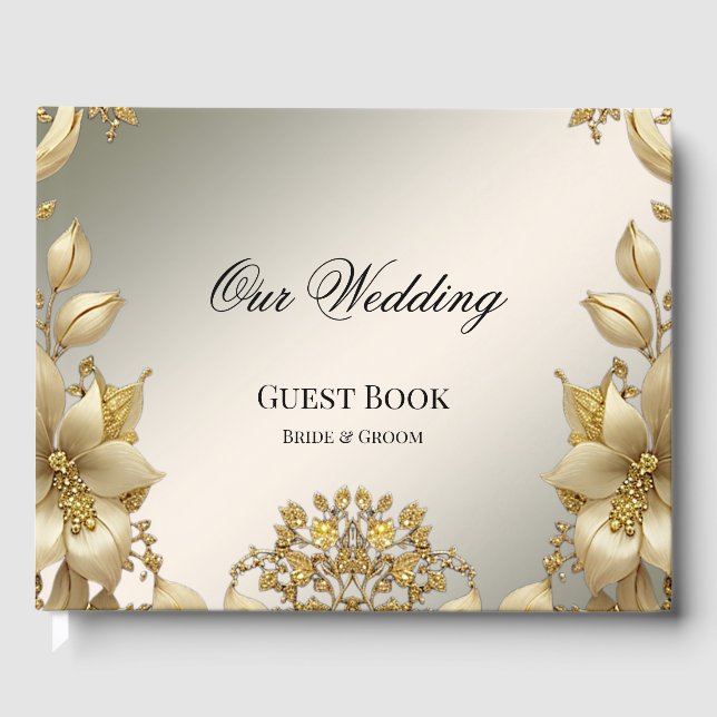 Livre D'or Golden Floral Guest Book (Recto)