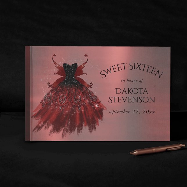 Livre D'or Gothique Fairy Crimson Gown | Fer rouge profond ra (Créateur téléchargé)