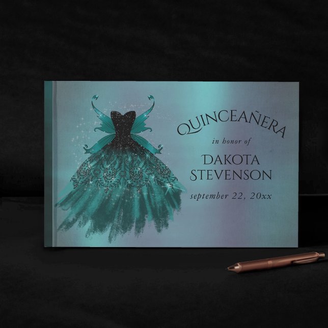 Livre D'or Gothique Fairy Turquoise Gown | Fleur verte profon (Créateur téléchargé)